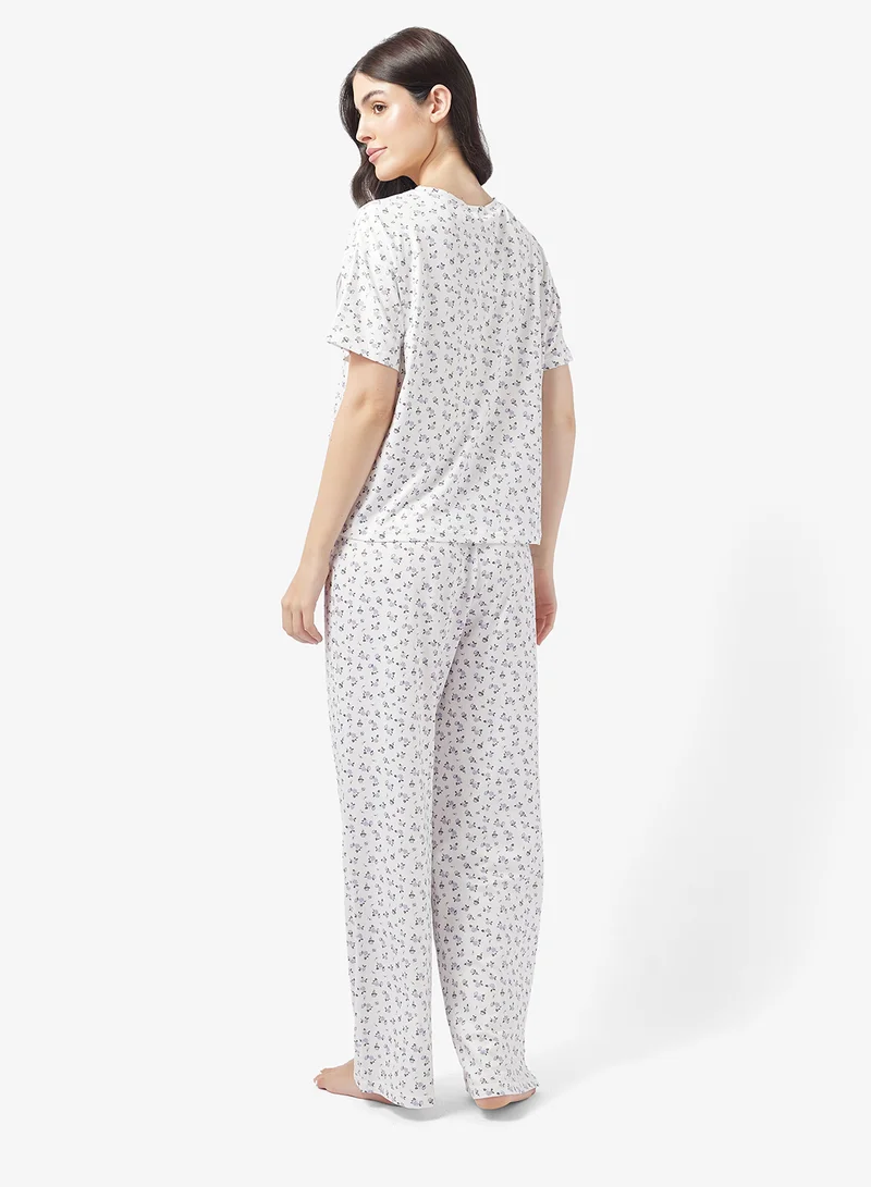 ايلا طقم بيجامة مطبوع